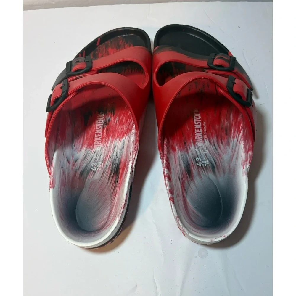 Birkenstock Arizona Sandals Men's 10 EU 43 Red Black Shoes